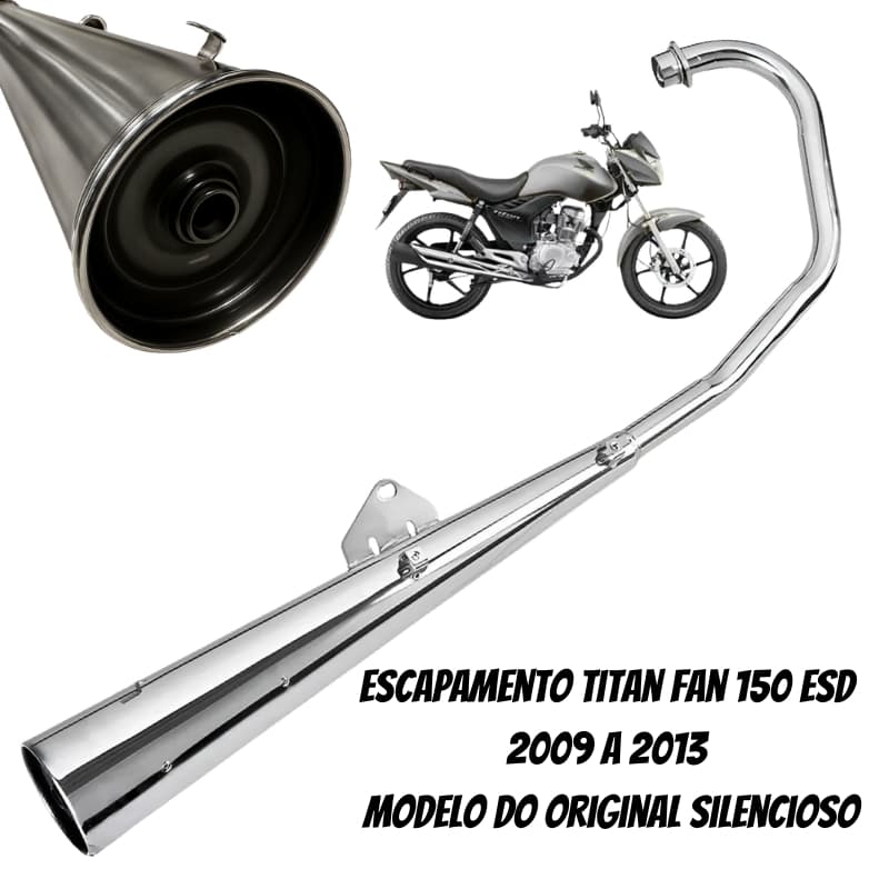 Escapamento Titan Fan 150 ESD 2009 Até 2013  Modelo do Original Silencioso