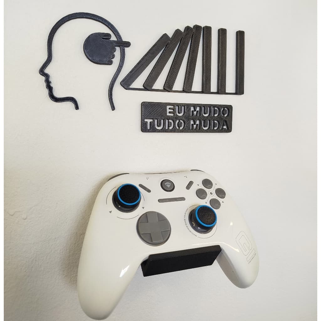 Suporte de parede para controle joystick com decoração motivacional com frase vídeo game PC Xbox PS5