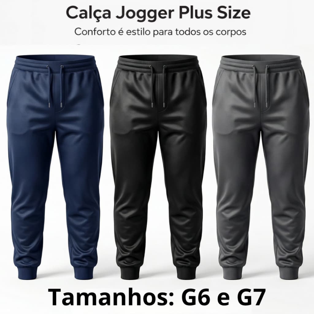 Kit 3 Calça Masculina Pluz Size Academia Esporte G6 e G7