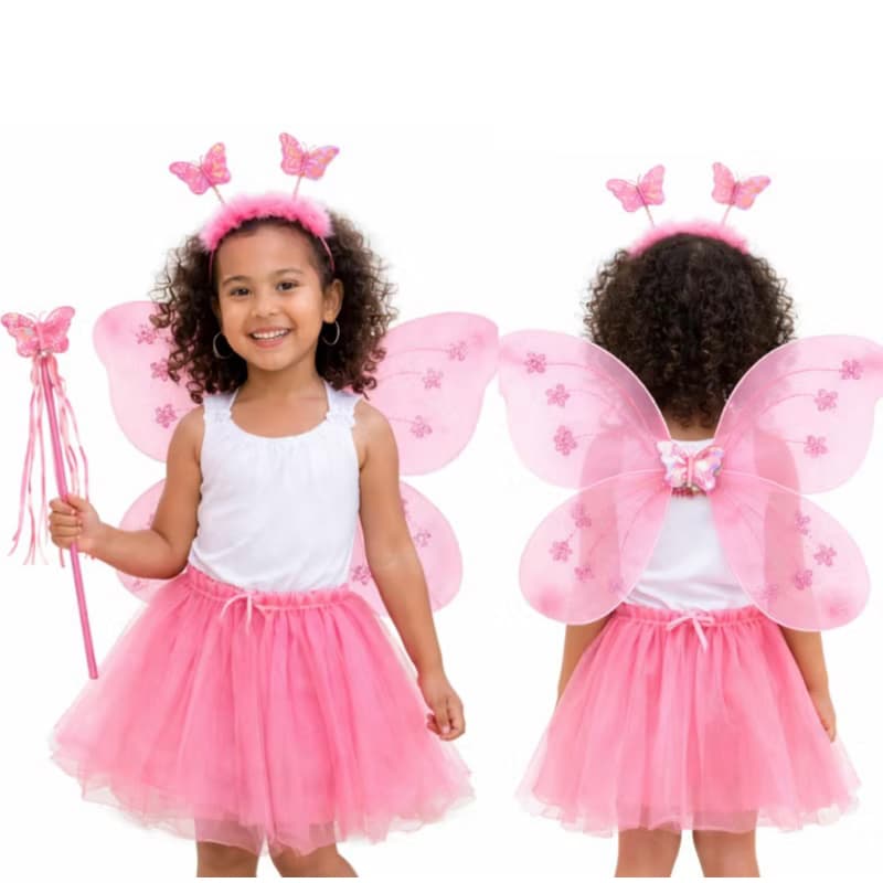 Kit Fantasia Fadinha/Borboleta Festa/ Carnaval TAMANHO UNICO INFANTIL
