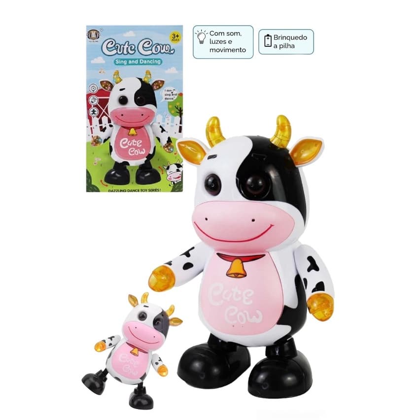Brinquedo Divertido Vaquinha Musical Infantil Movimenta Dança Som e Luzes