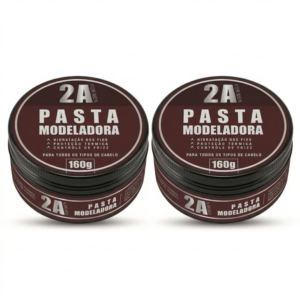 Kit 2x Pasta Modeladora Masculina Fox For Men – Cabelo alinhado, hidratação na medida