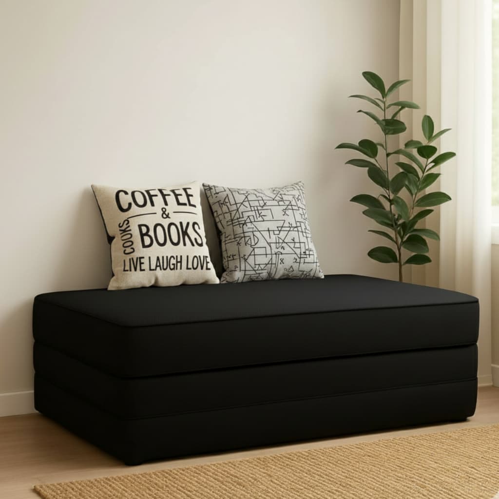 Puff Sofá Cama 3 Em 1 Dobrável Colchonete D15 Casal Multiuso Premium - S&S Home Decor