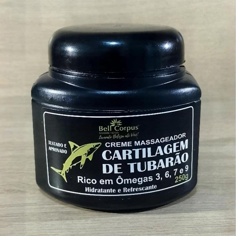 Creme  Massageador Cartilagem de Tubarão Rico em Ômegas 3, 6, 7 e 9Hidratante e Refrescante 250g