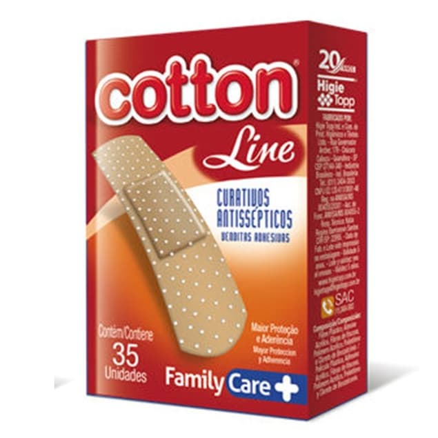 Curativos Antisséptico Com Cor C/ 35 Unidades - Cotton Line
