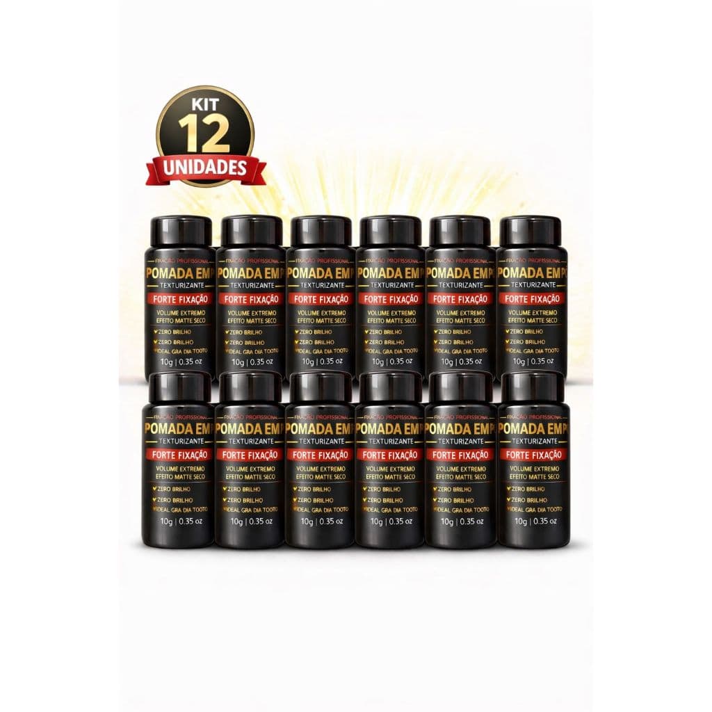 12  Pomada modeladora em pó Alpe  efeito matte Fixação Forte para cabelo kit 12