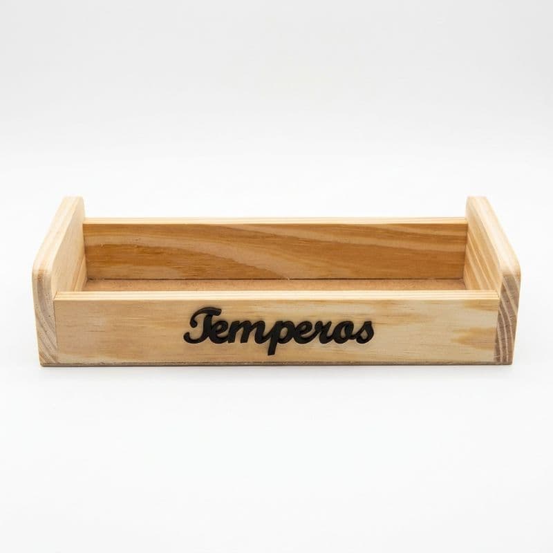 Bandeja Porta Temperos temperos de Pinus Organização Cozinha