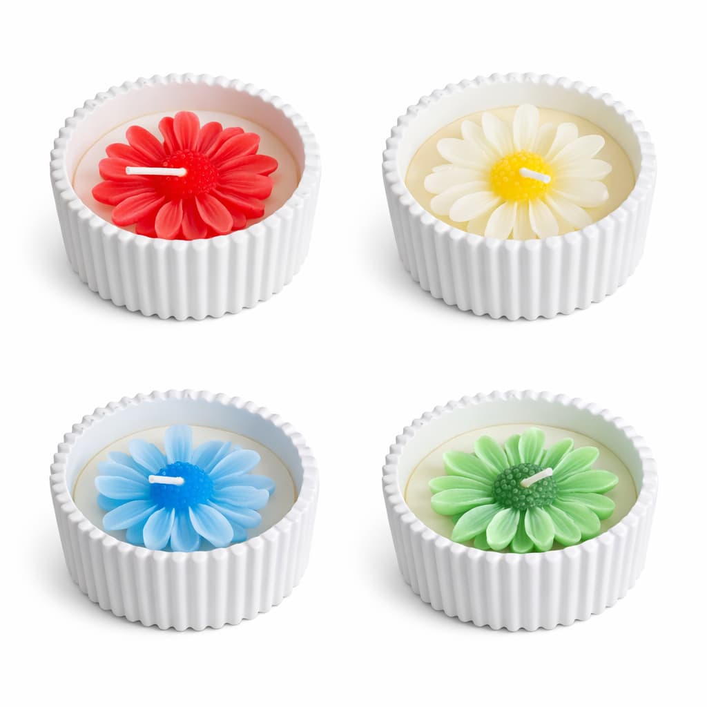 Vela Aromática Margarida Flor Em Pote De Ceramica Presente