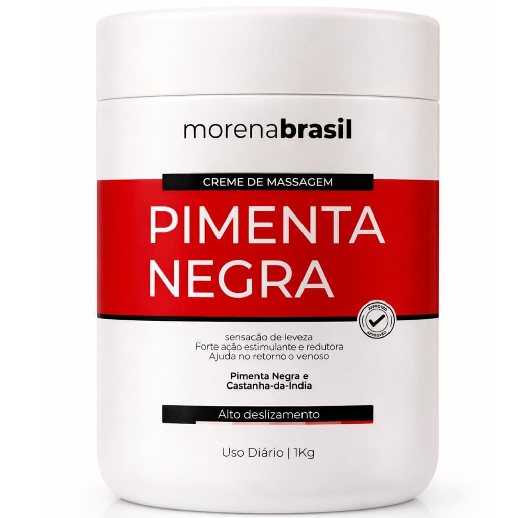 Creme De Massagem Profissional Pimenta Negra | Morena Brasil | Ação Estimulante E Termogênica!!!
