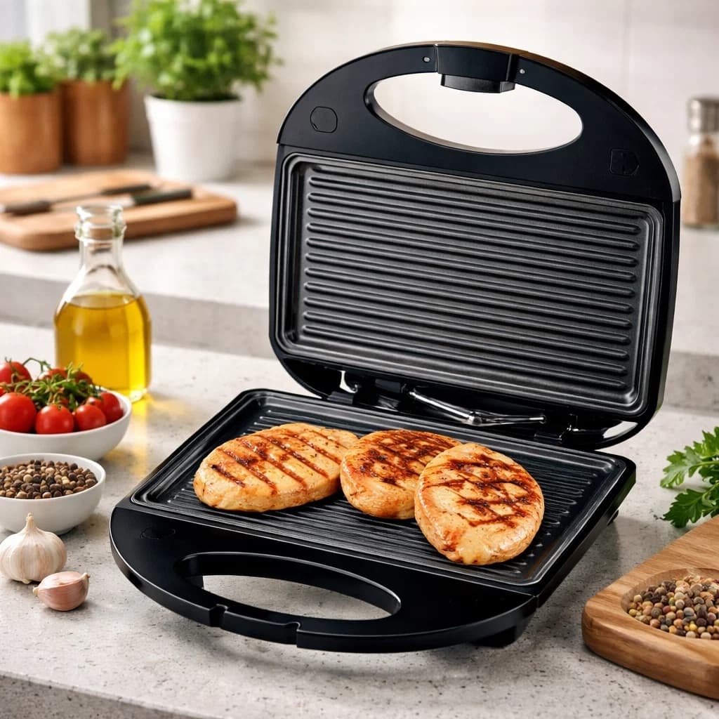 Sanduicheira Grill Elétrica 750W Antiaderente Prensa Dupla 2em1 Sanduiche Tostex Misto Quente Lanche