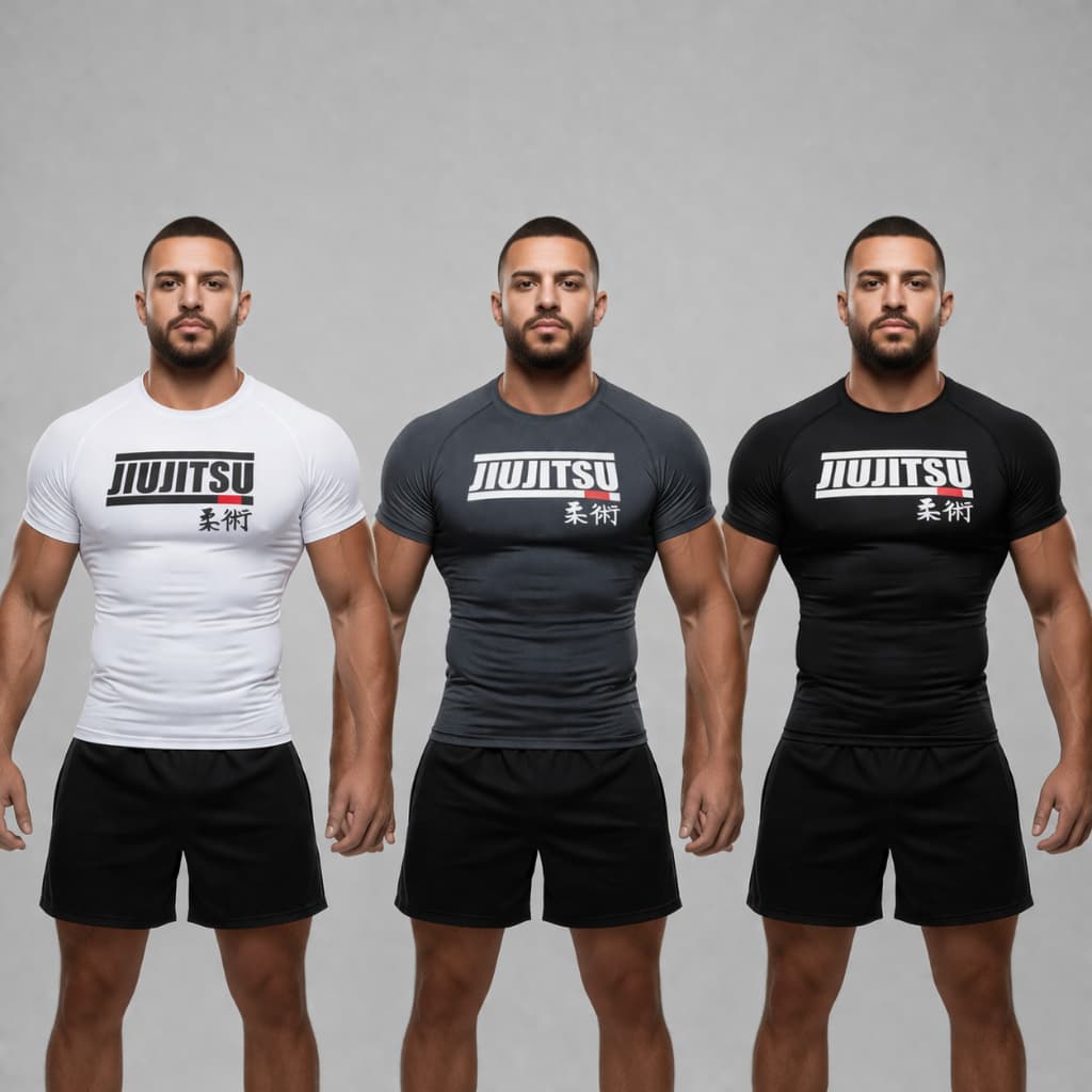Kit 3 Camisetas Compressão Rash Guard Masculina Jiu Jitsu Treino Academia
