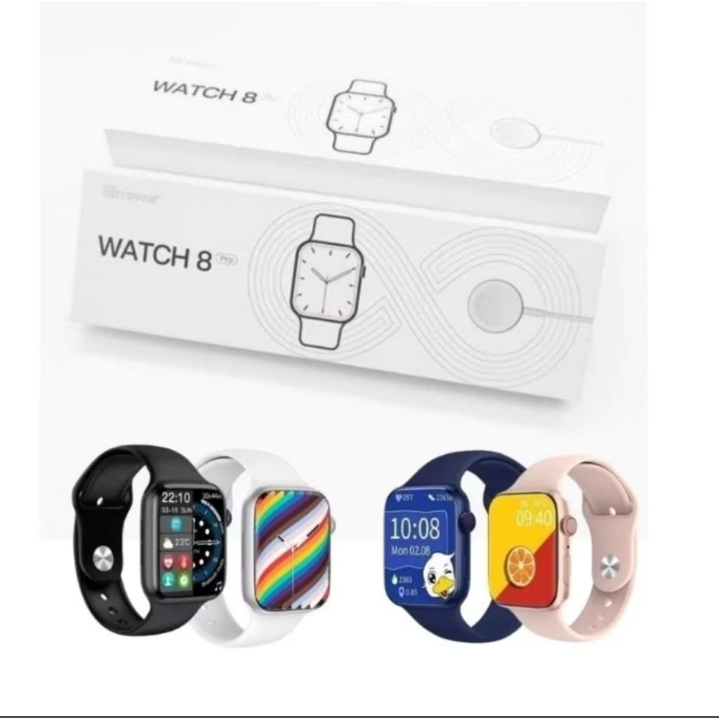 Smartwatch Watch 8 Pro Microwear Tela Grande Bluetooth Chamadas Monitor Saúde IP67 Bateria Longa - Cor Azul