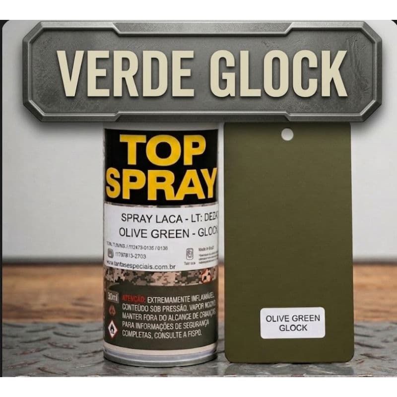 SPRAY VERDE GLOCK - OLIVE GREEN "TINTA" LACA 250ml TOP SPRAY
