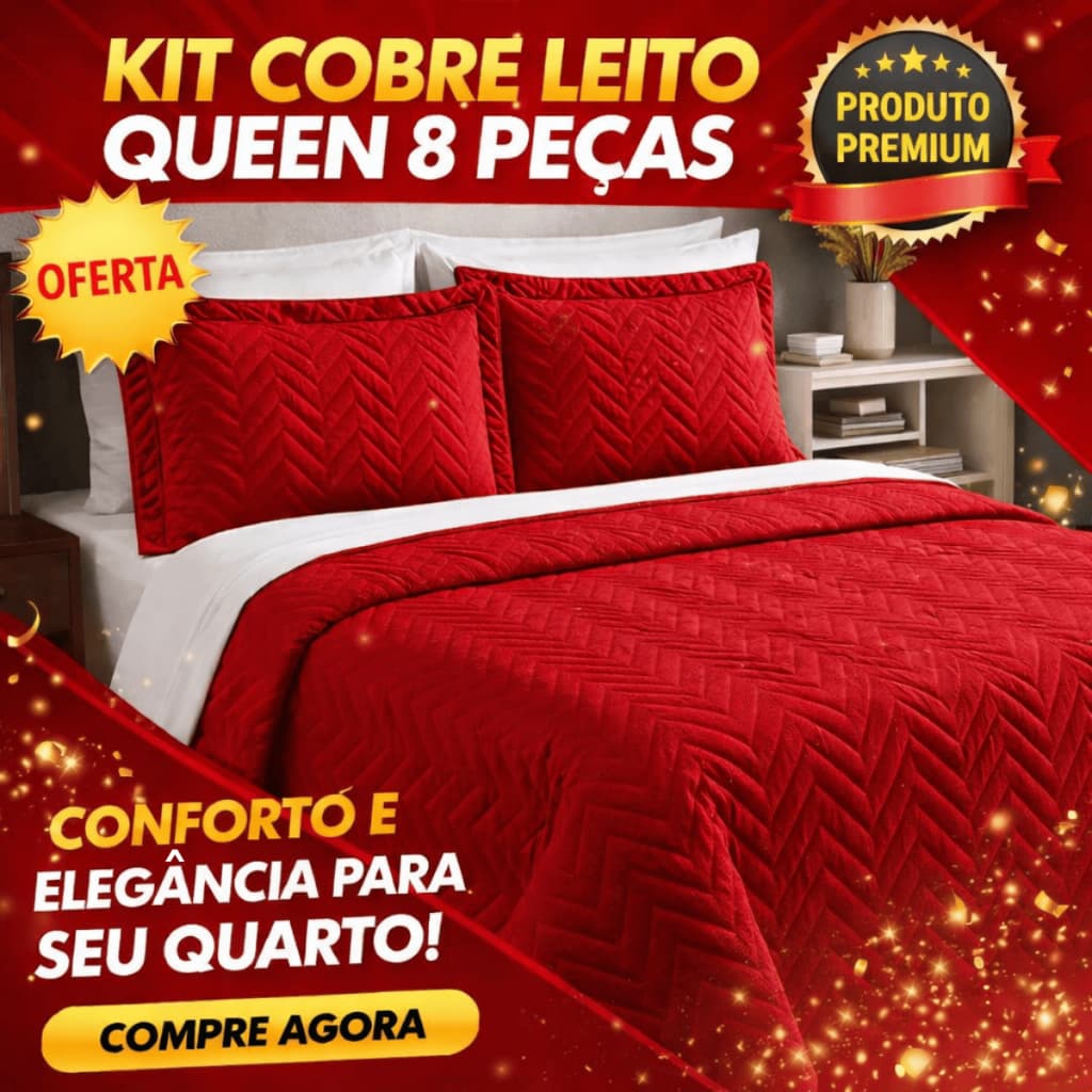 Kit Cobre Leito Queen 3 Peças Matelado Premium Cama Box Costurado Porta Travesseiro Diversas Cores