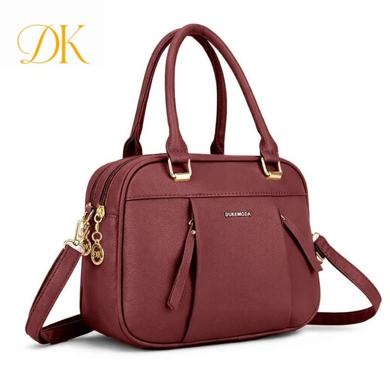 Bolsa Feminina Baú Transversal Ombro Mao Couro PU DEC6082 DUKEMODA
