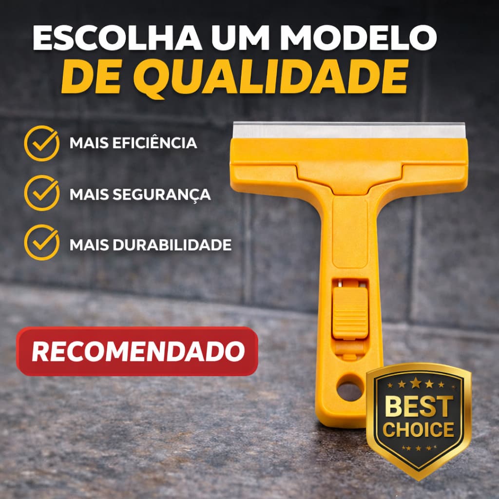 Raspador para limpar Box Piso Vidro Cerâmica Azulejo + 4 Lamina