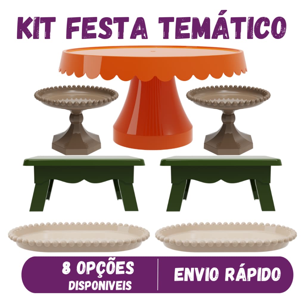 Kit Decorativo Temático 8 Variações Festa 7 Peças Aniversário Eventos