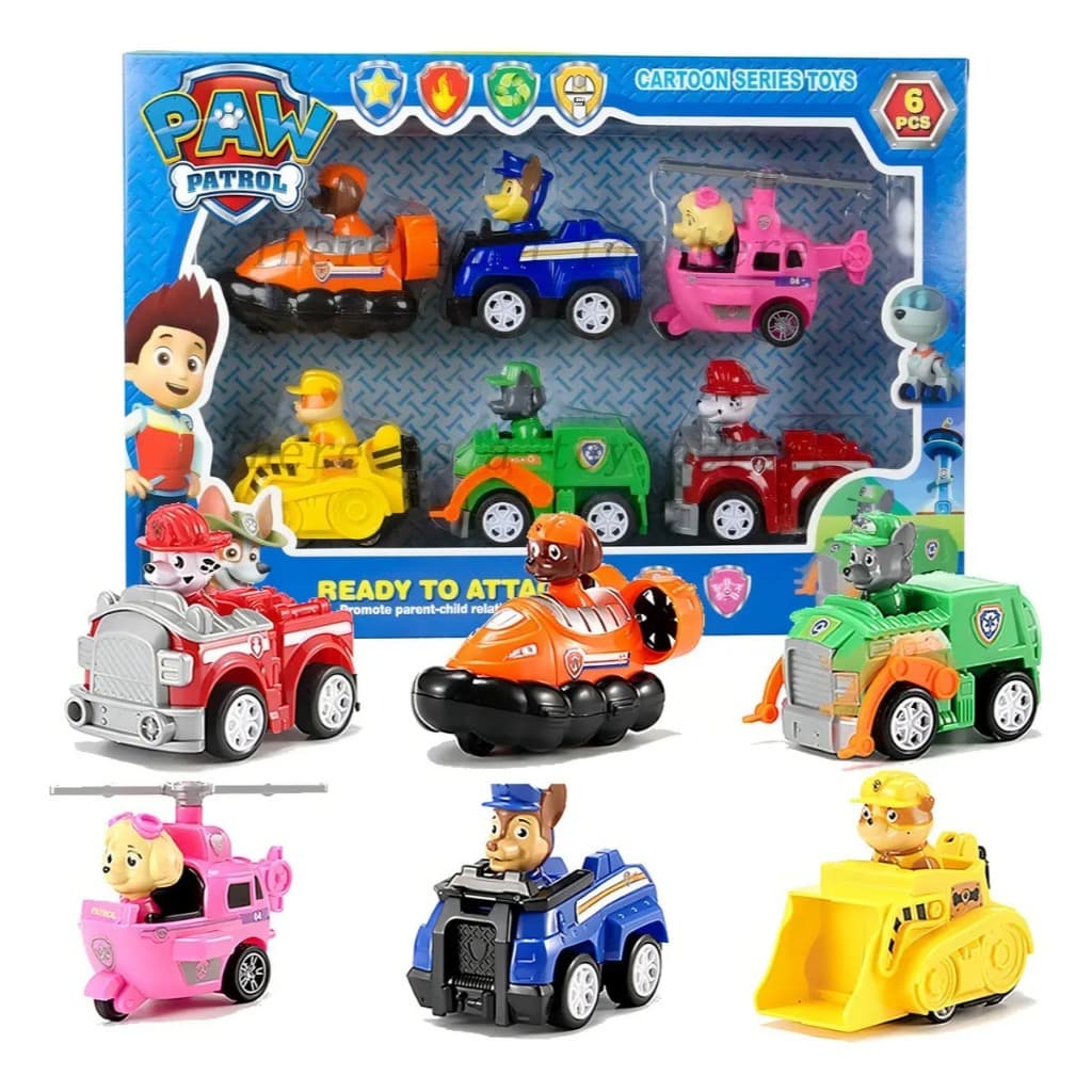 Kit 6 E 9 Carrinhos Patrulha Canina Fricção Colecao