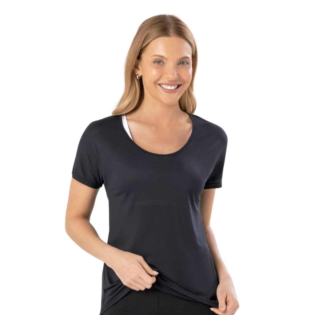 Camiseta Feminino Esportiva Com Furos Dry Fit Poliamida Camisa Fitness Selene