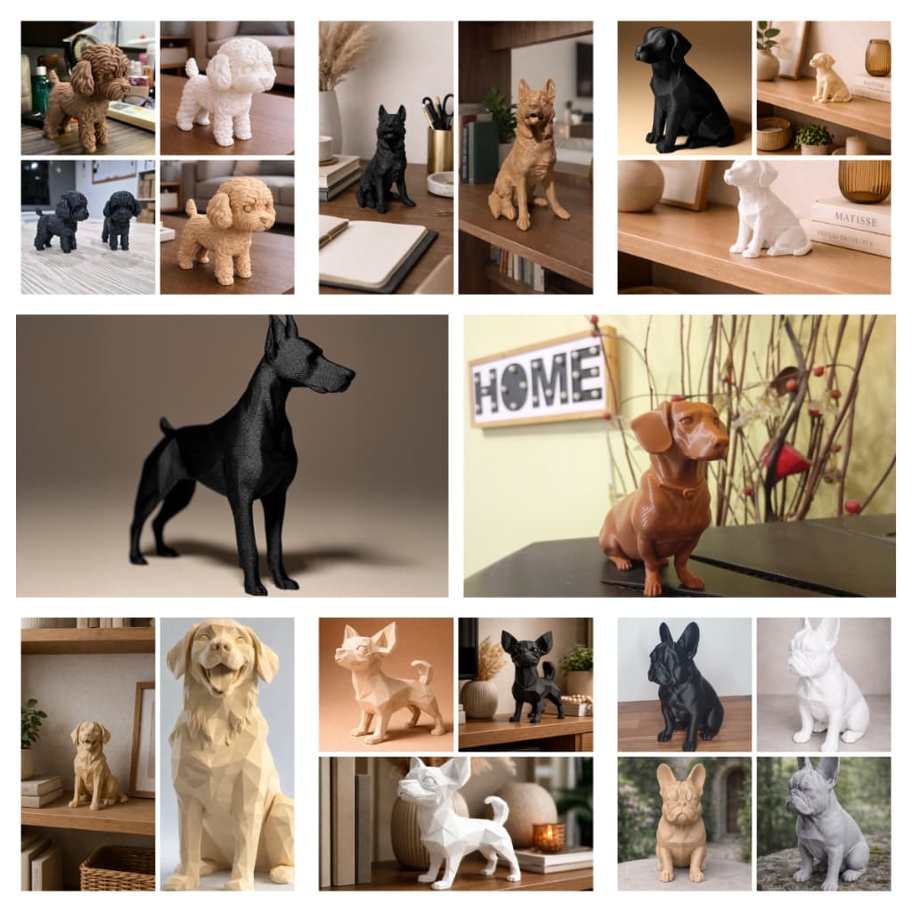 Escultura decorativa Cachorros Diversas Raças | decoração de casa