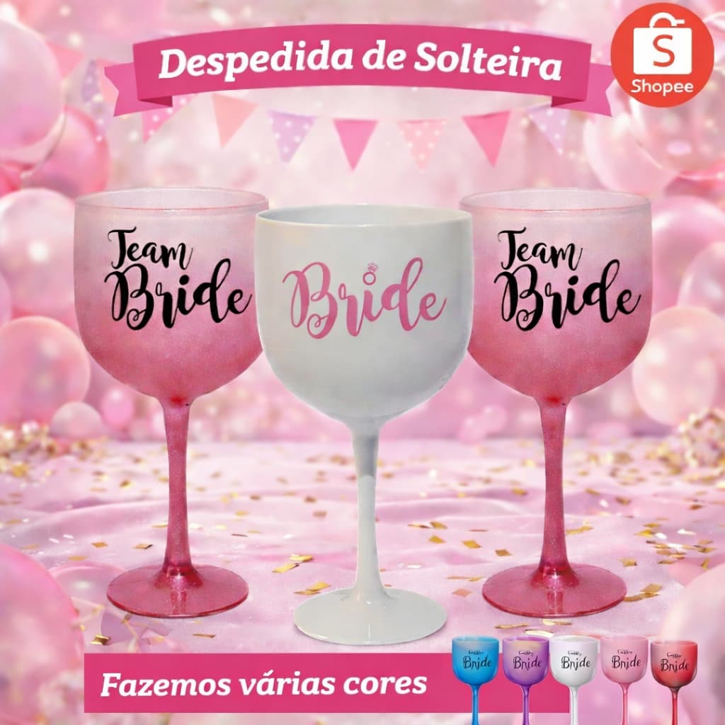 Kit 10 taças de Gin 450ml despedida de solteira, festas, eventos, aniversários, drinks-Personalizada