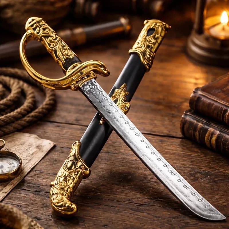 Espada De Pirata Mosqueteiro C/ Bainha Fantasia Brinquedo