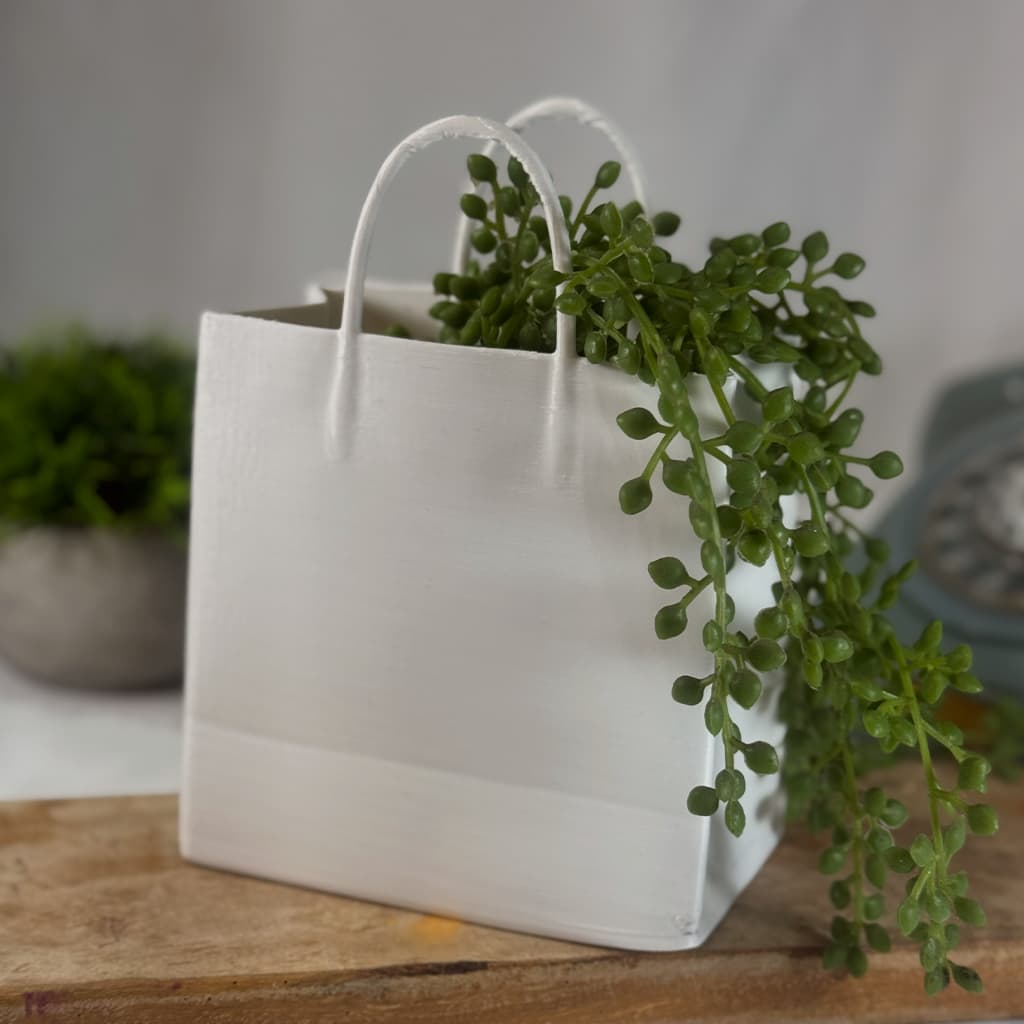 Vaso sacola Bag minimalista branco decorativo moderno