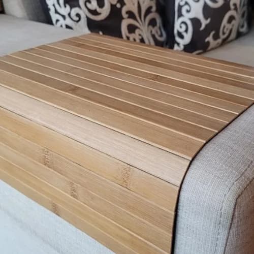 Kit 2 Esteiras De Bambu Multiuso Inigual Para Braço De Sofá E Mesa Marrom-claro