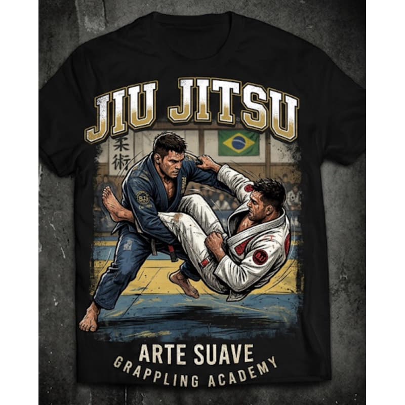 Camiseta Masculina Feminina 100% Algodão Arte Suave Grappling Academy Lançamento