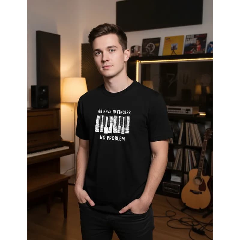 Camiseta Blusa Piano Teclado Teclas Instrumentos Musicais Camisa Presente