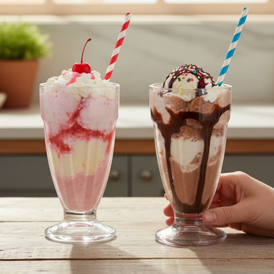 Kit 2 Taças Vidro Sorvete Milkshake Açaí 310ml Design Elegante Material Resistente Ideal Vinhos