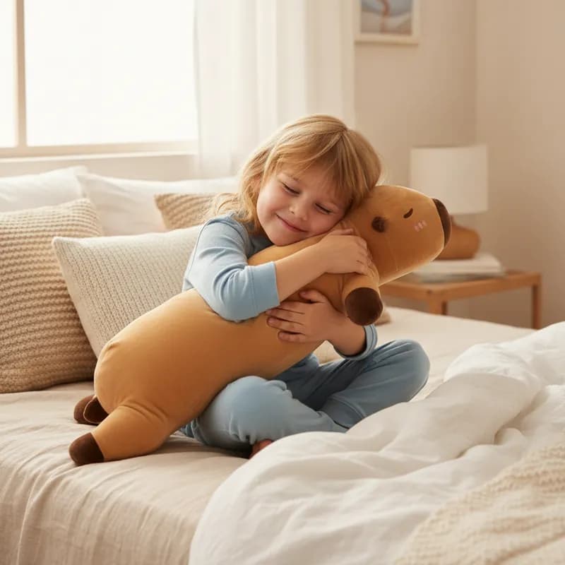 Capivara de Pelúcia 90cm Travesseiro de Corpo Gigante Fibra Siliconada Super Macio Para Abraçar