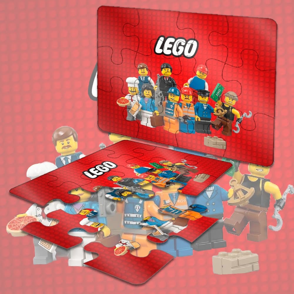 10/20/30 Kit's Lembrancinhas QUEBRA CABEÇA 12 PEÇAS  Festa Infantil - LEGO