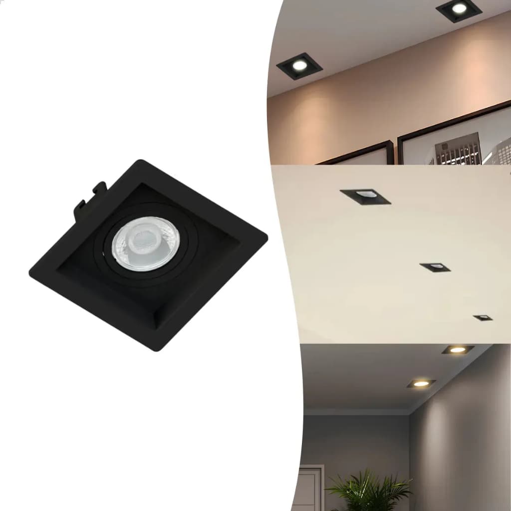 Spot Embutir Teto Quadrado Face Recuada Par20 Direcionável Orbital 360° ABS - Emporio G Iluminação