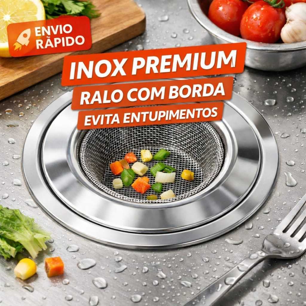 Ralo para Pia Aço Inox com Borda Alta Qualidade ralinho de cozinha