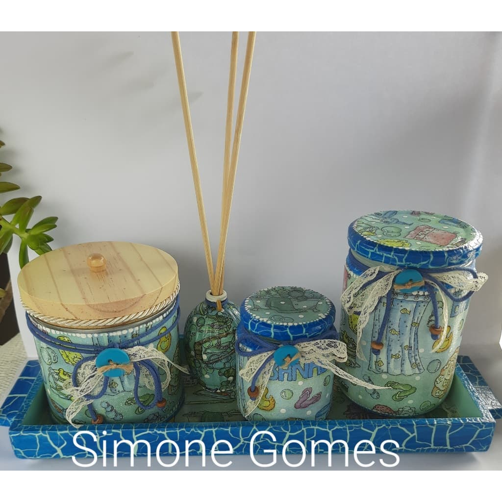 Acessórios para banheiro, decoração de lavabo, porta cotonetes e algodão