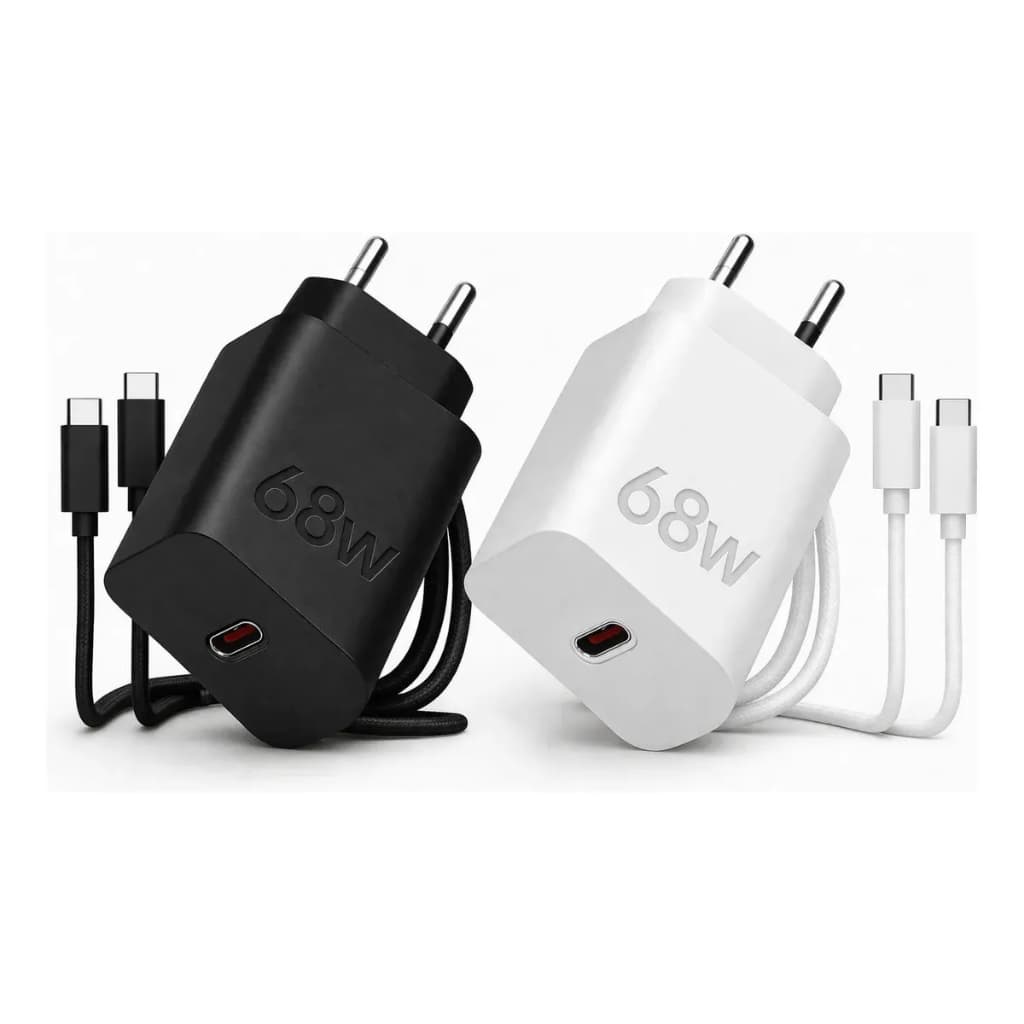 Carregador Turbo 68W USB-C Tipo C Turbo Compatível Motorola Samsung Fast Charge
