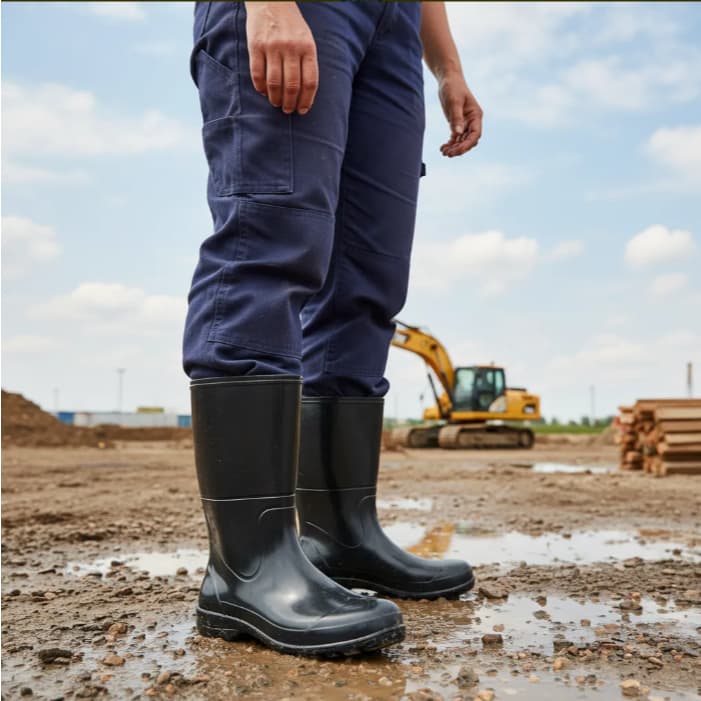 Bota Borracha Galocha Cano Médio  Pega Forte Impermeável Com Forro Chuva p/ Limpeza Motoboy Chuva Agrícola