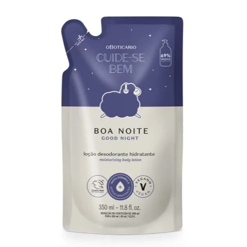 Refil Loção Hidratante Desodorante Corporal Cuide-se Bem Boa Noite 350ml - BOTICÁRIO.