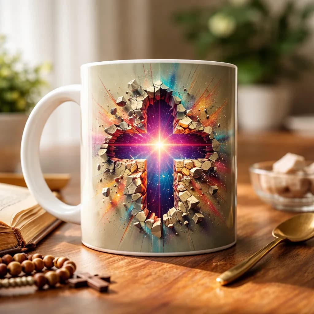 Caneca de Porcelana 3d  Deus é Meu Refúgio