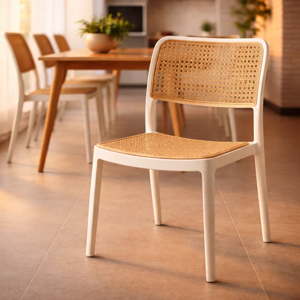 Cadeira Bali Rattan MasterChair Moderna Design Premium Suporta 130kg Sala Jantar Cozinha