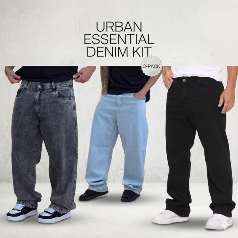 CALÇA BALÃO BAGGY MASCULINA OVERSIZED PANTALONA WIDE LEG BAGGY BOCA RETA LARGA GRANDE 3 cores