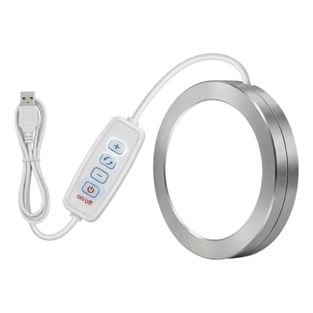 Luminaria De Led Diy Redondo Três Brancos 6w Bambu A1 Usb