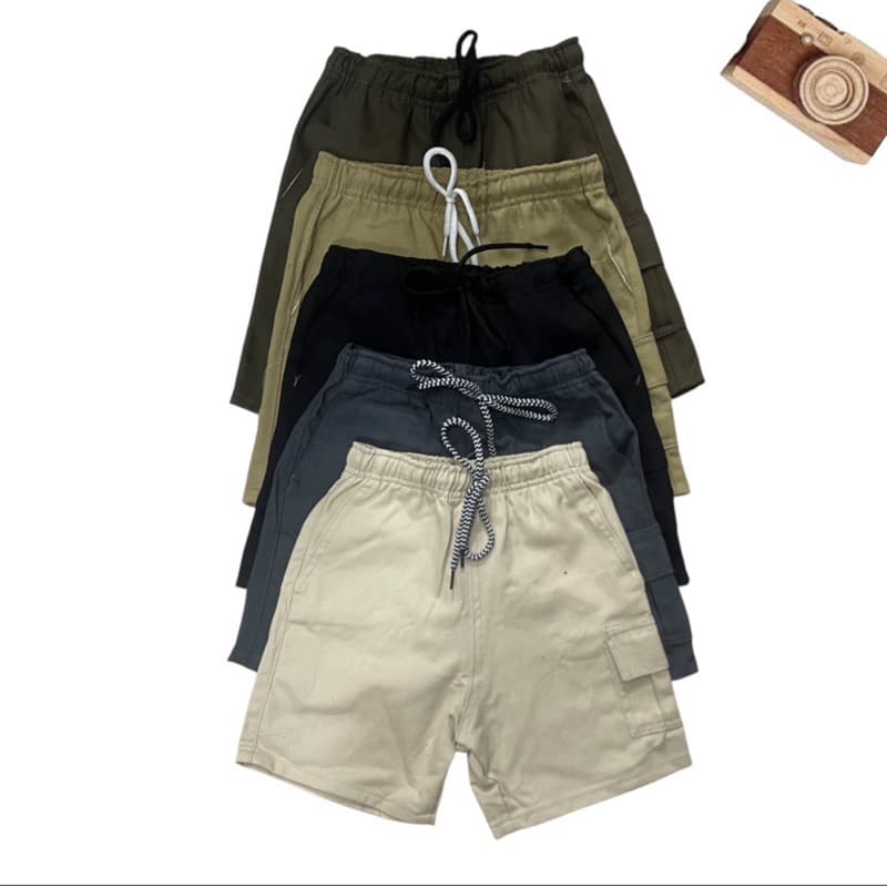 Kit Bermuda Cargo Menino Infantil Sarja Com Bolsos Juvenil