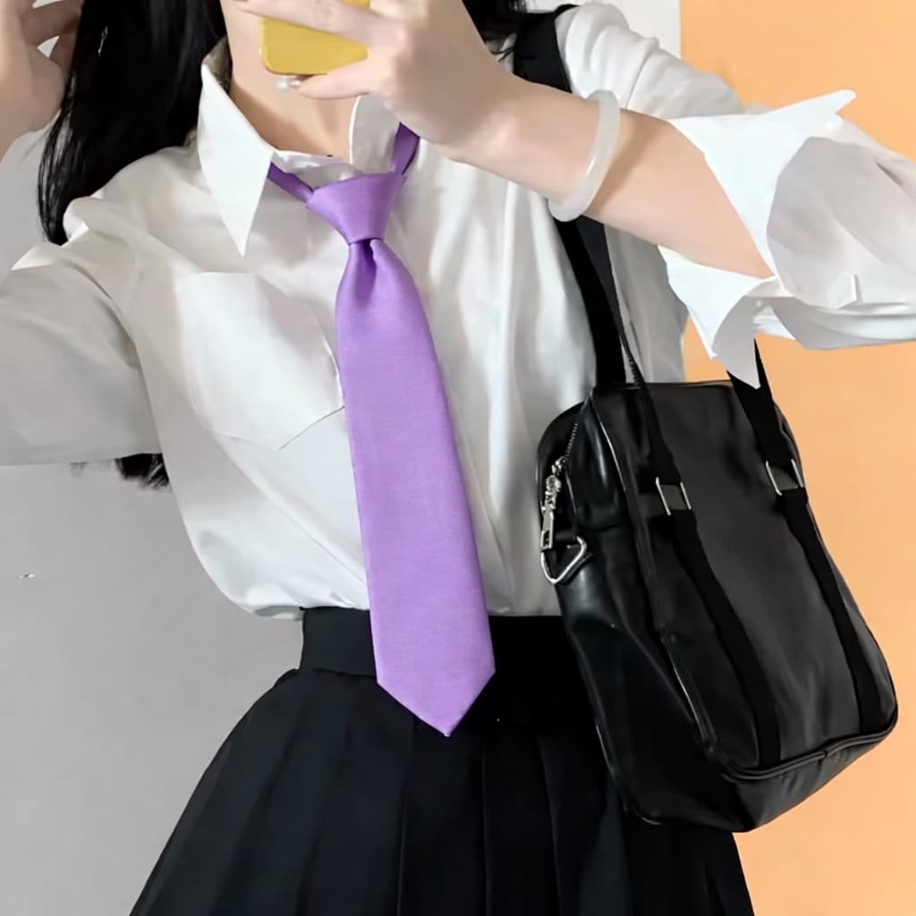 Gravata lilas Roxo feminina slin - Gravata simples uniforme, terno, administrador casamento estudante - Gravata elegante