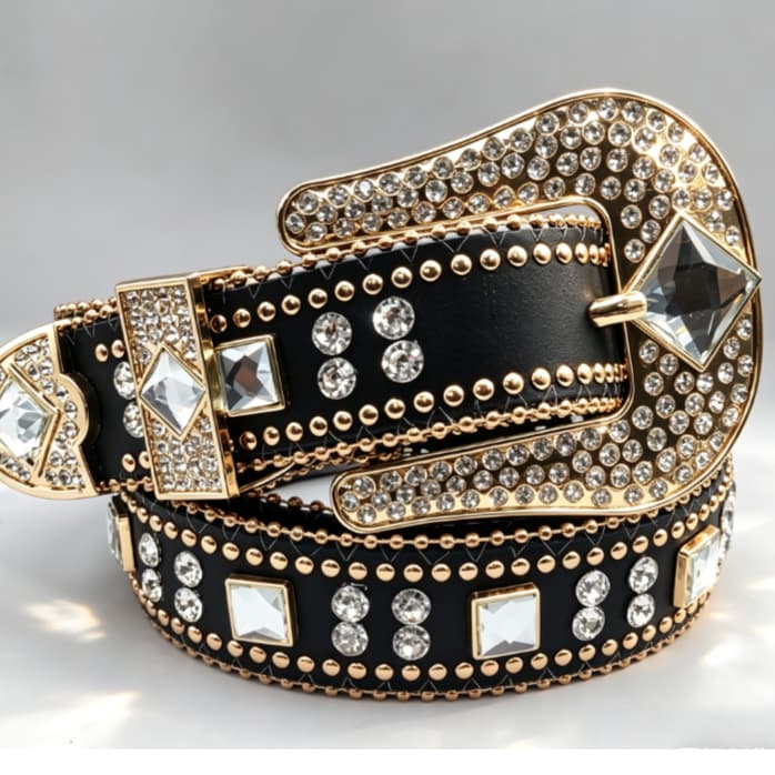 Cinto Feminino Country em Strass Brilhos Ocidental 水钻）（country