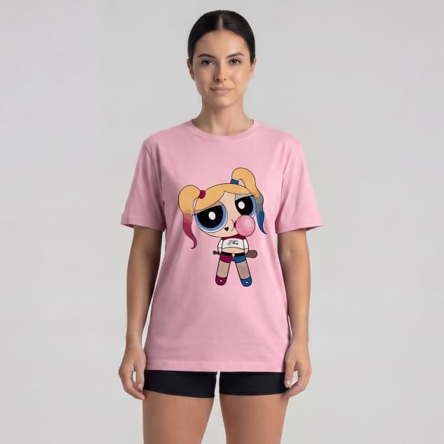 Camiseta Feminina de Algodão Premium com Estampa Divertida de Personagem