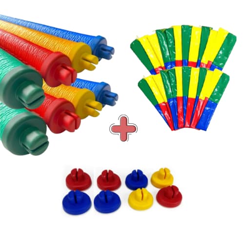 Kit Cama Elástica Isotubos + Capas + Ponteiras Reposição Pula Pula