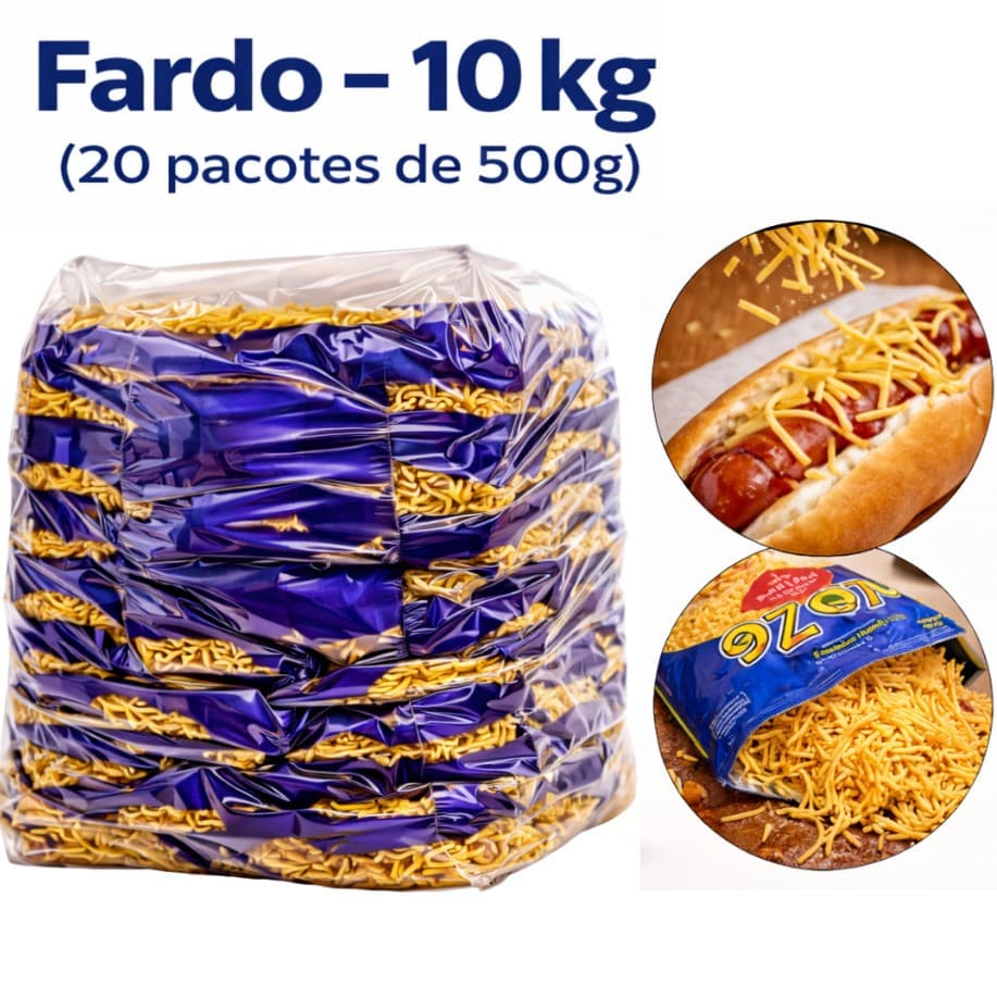 Fardo Batata Palha Batatinha Crocante Sequinha 10kg ou 5kg Vô Zé para Lanche Hot Dog Strogonoff
