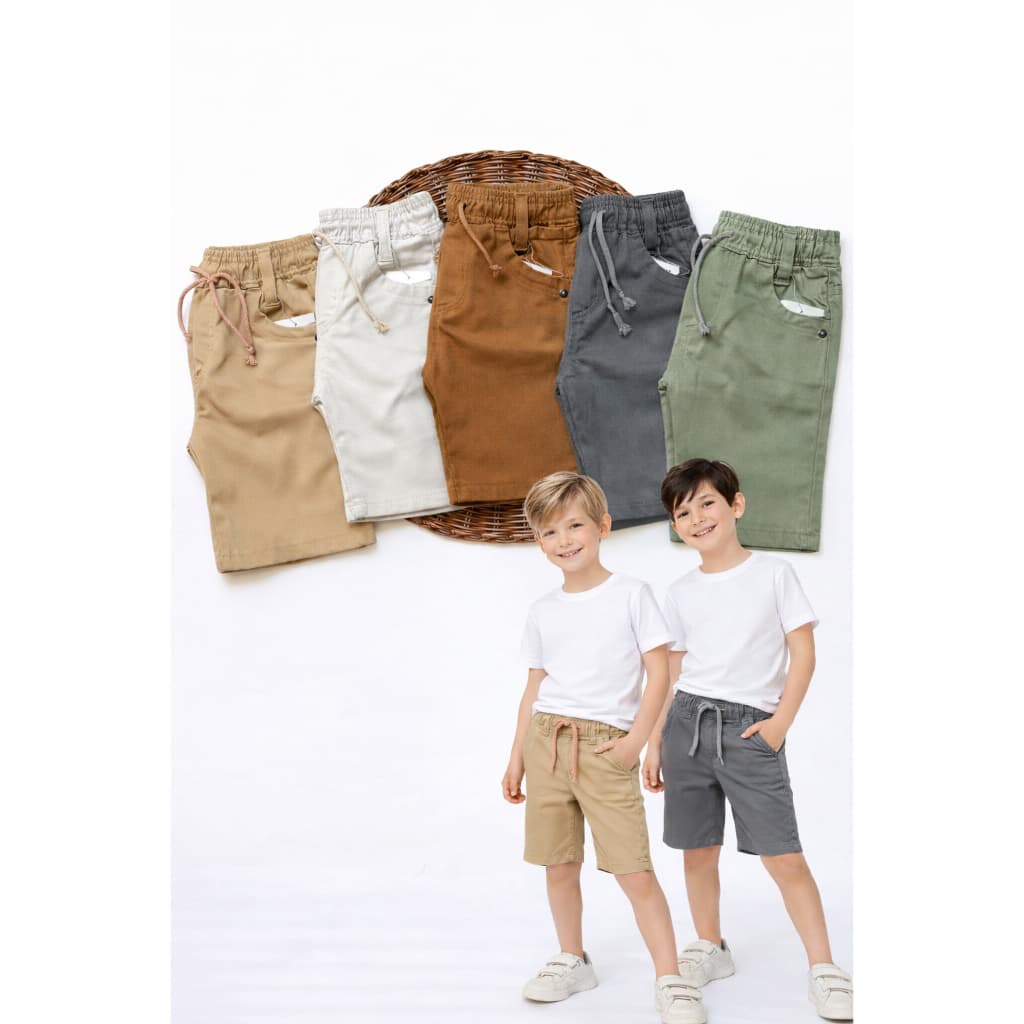 Bermuda Infantil Sarja Color Brim Menino Masculina Cores